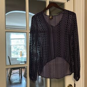 Blu Moon Bell sleeved blouse- purple velvet